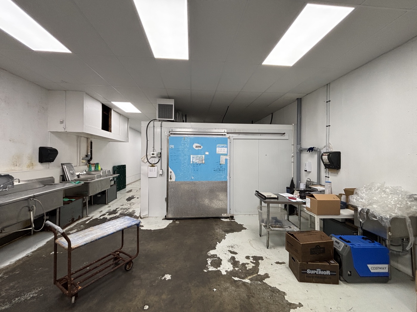 Production and walk-in cooler area